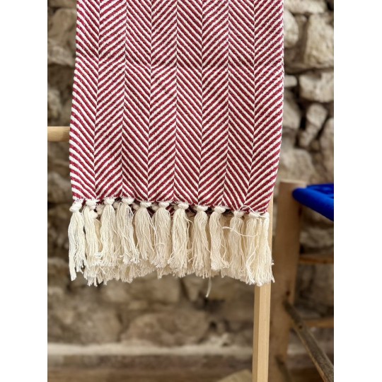 AZUL - Plaid Chevron bordeaux