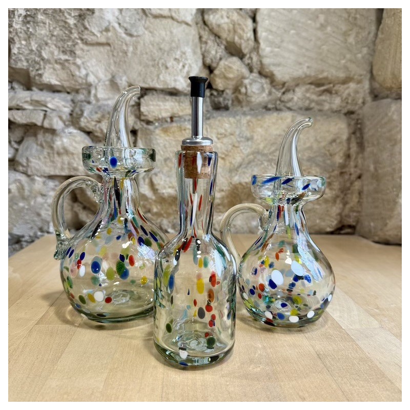 AZUL - Huilier droit cylindrique en verre soufflé - Lafiore