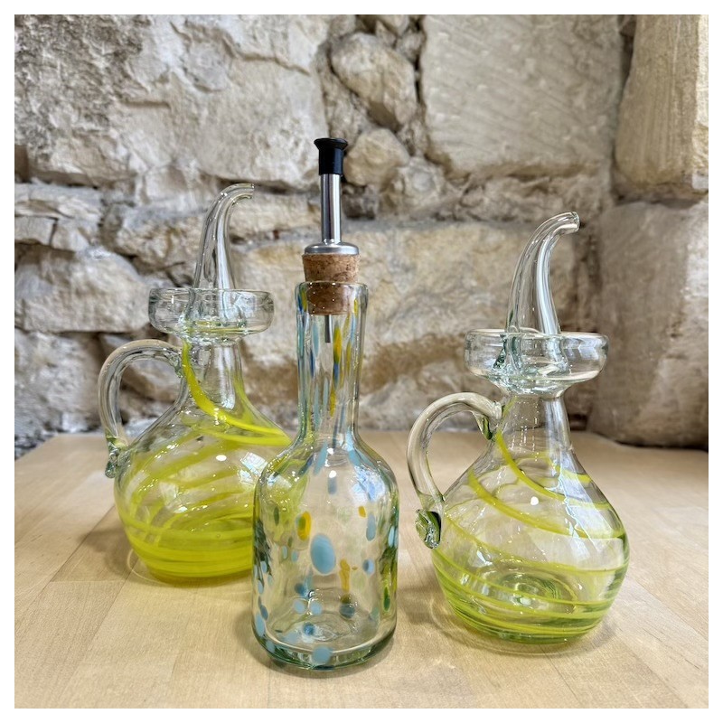 AZUL - Huilier droit cylindrique en verre soufflé - Lafiore