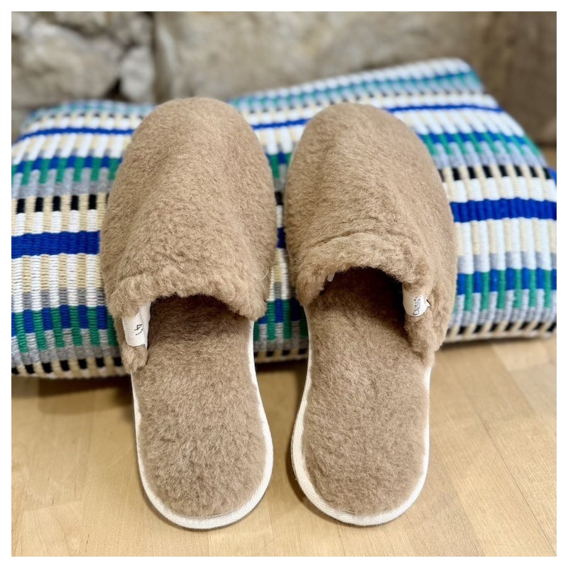 AZUL - Pantoufle Simone Fluffy Moka - CAUSSÜN