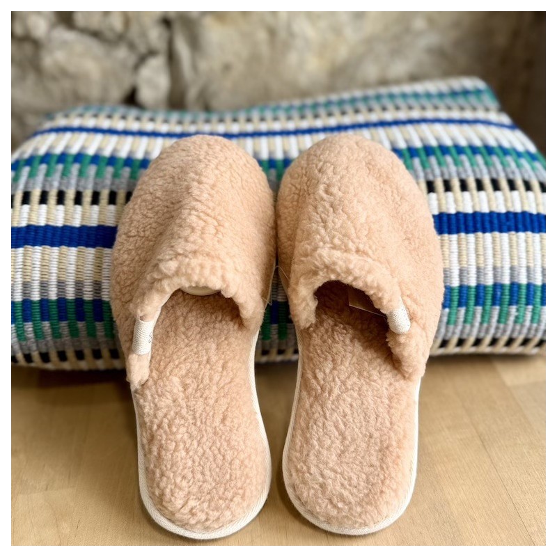AZUL - Pantoufle Simone Fluffy Nude - CAUSSÜN