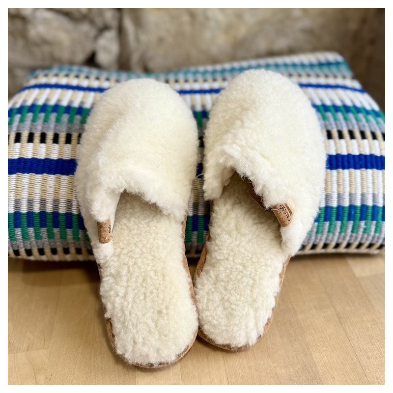 AZUL - Pantoufle Simone Fluffy Crème - CAUSSÜN