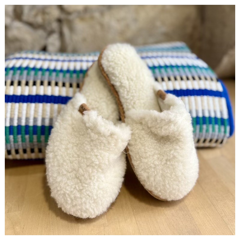 AZUL - Pantoufle Simone Fluffy Crème - CAUSSÜN