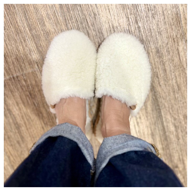 AZUL - Pantoufle Simone Fluffy Crème - CAUSSÜN