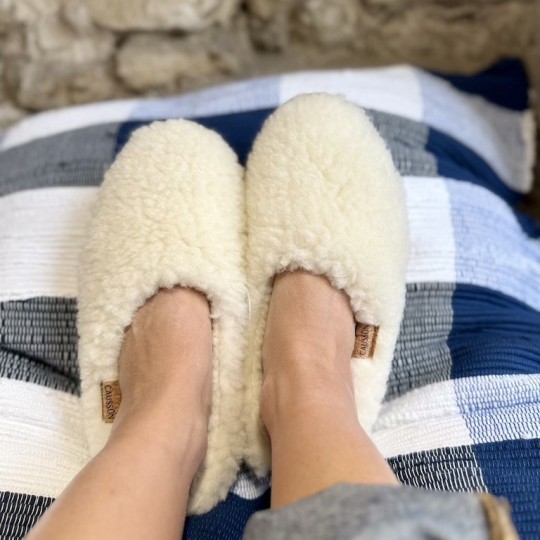 AZUL - Chausson Marcel Fluffy Crème - CAUSSÜN
