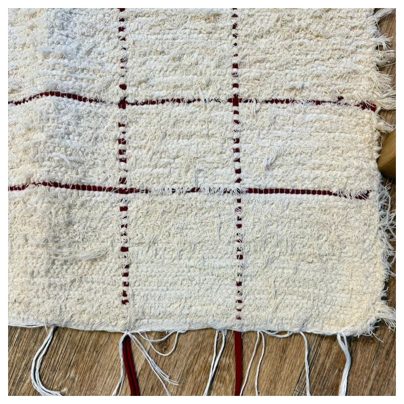 Grand Peludo Crème - Rectangle Bordeaux