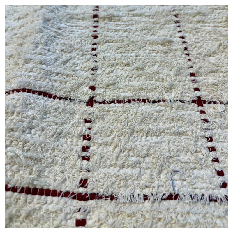 Grand Peludo Crème - Rectangle Bordeaux