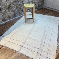 Grand Peludo Crème - Rectangle Bordeaux