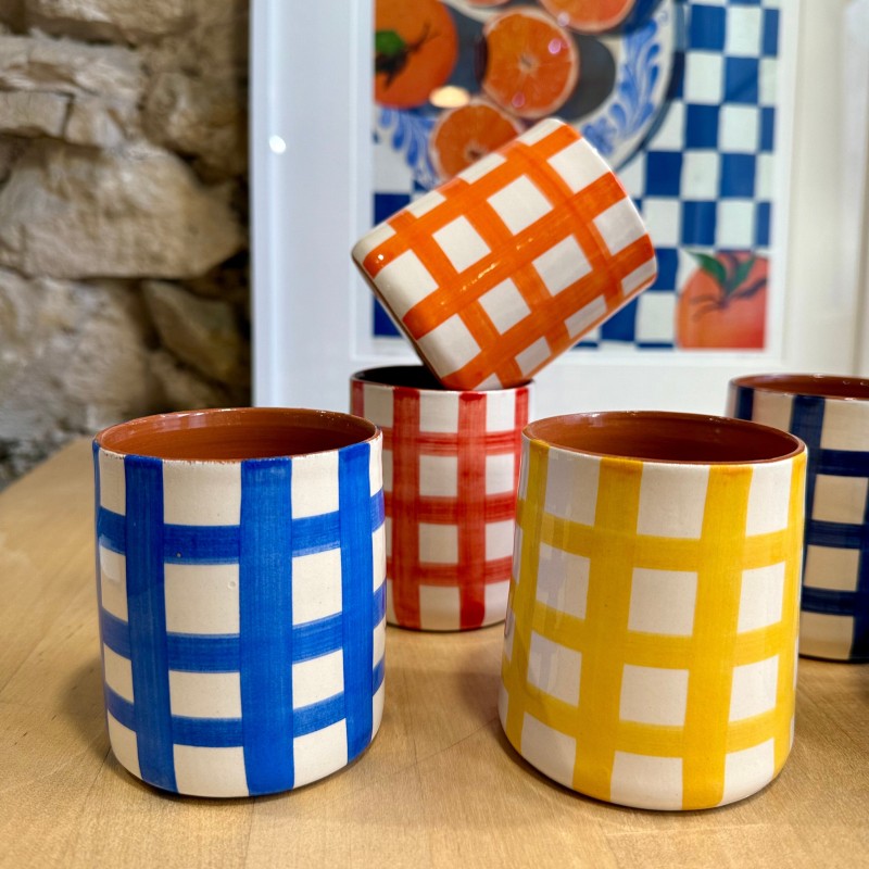 AZUL - Tasse droite quadrillé épais