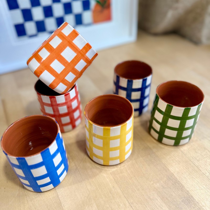 AZUL - Tasse droite quadrillé épais