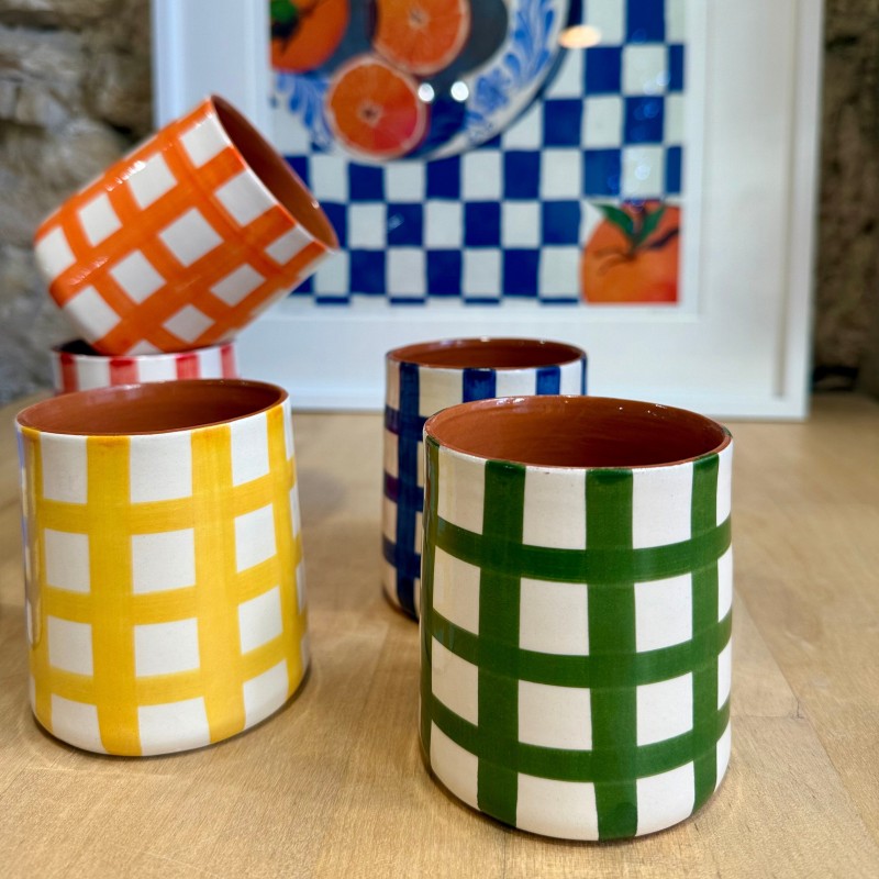 AZUL - Tasse droite quadrillé épais