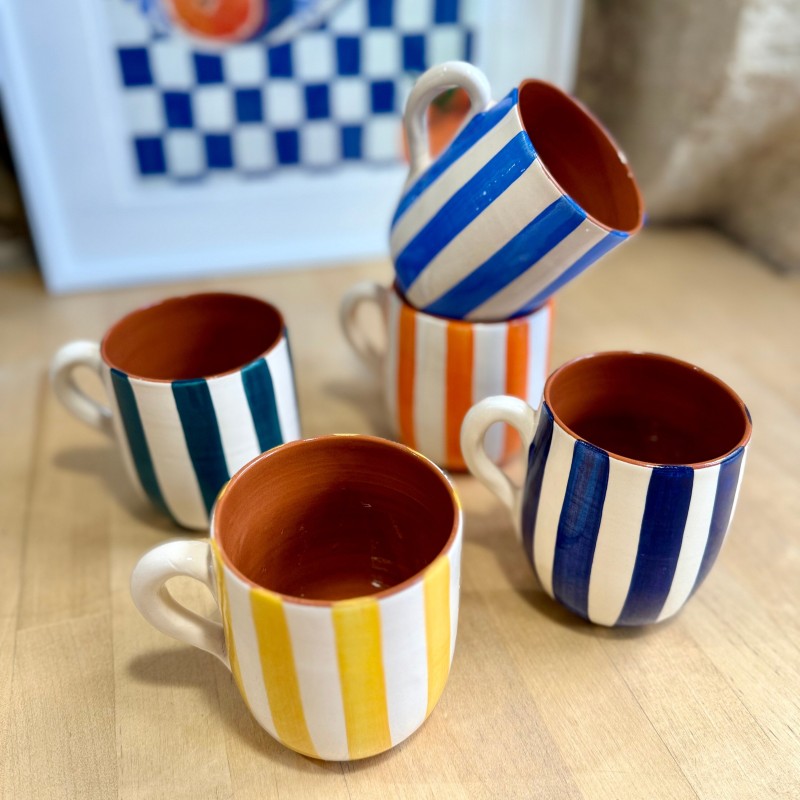 Grand mug arrondi lignes épaisses