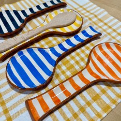 AZUL - Repose cuillère lignes épaisses - A loja da Ceramica