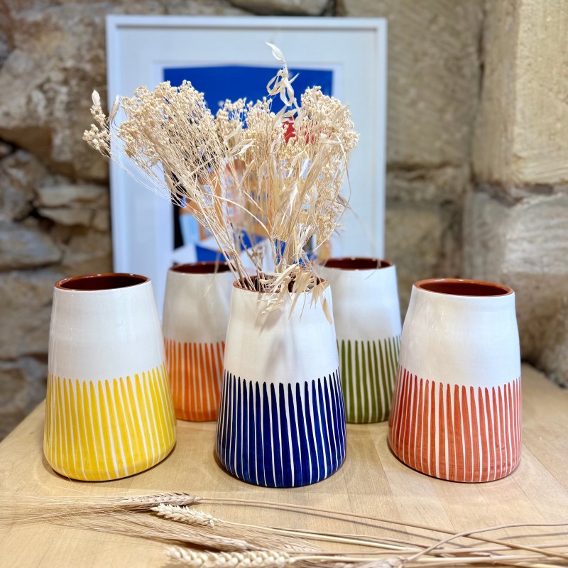 Grand vase vulcão demi listas