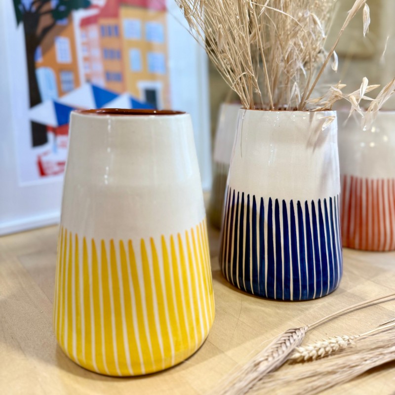 Grand vase vulcão demi listas