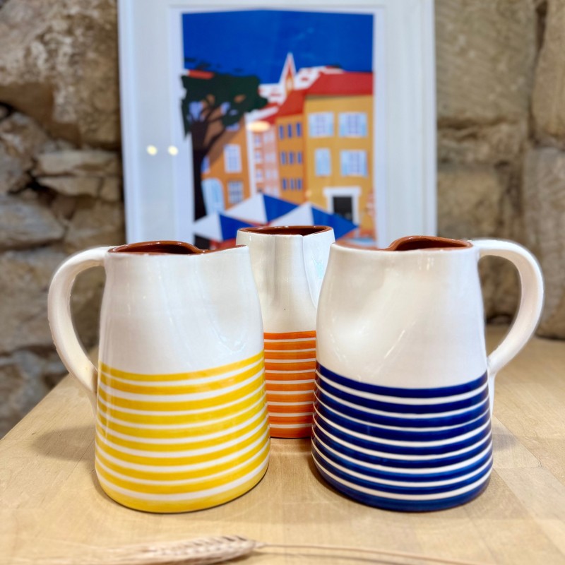 AZUL - demi listas horizontales en terre cuite artisanale - 1L