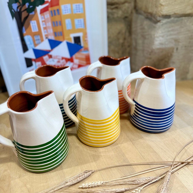 AZUL - demi listas horizontales en terre cuite artisanale - 1L