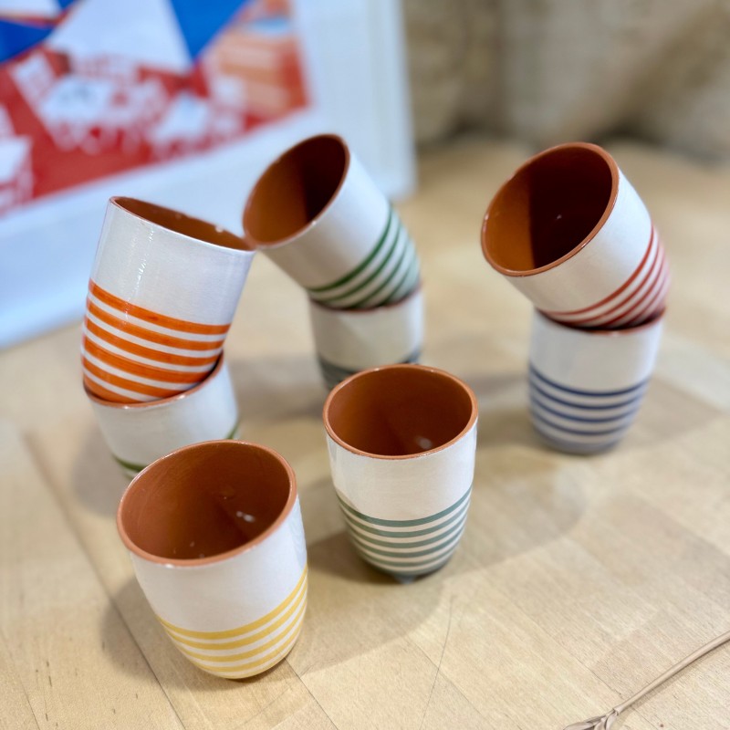 Tasse à café demi listas horizontales