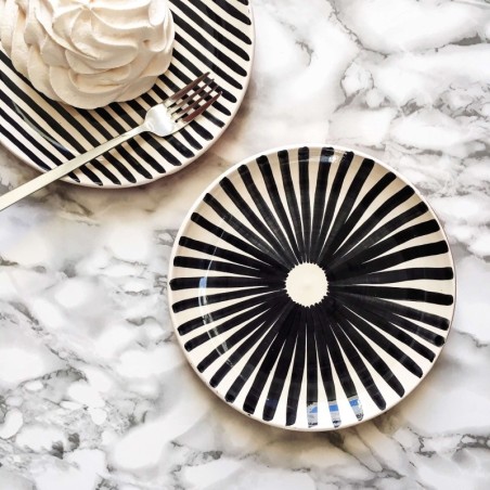Assiette rayon en terre cuite artisanale