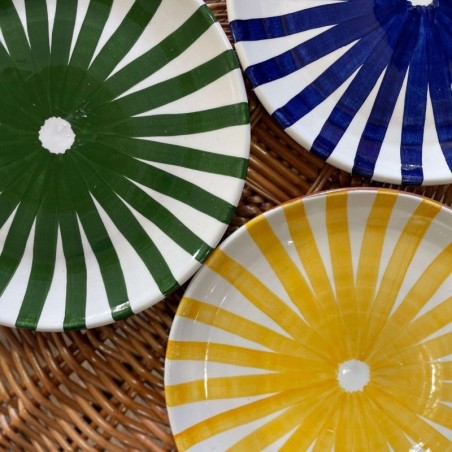 Assiette rayon en terre cuite artisanale