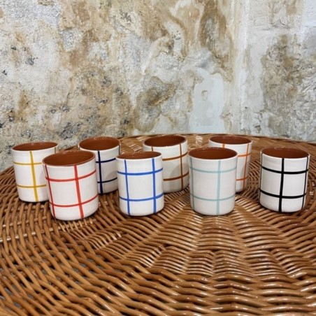 Tasse droite quadrillée