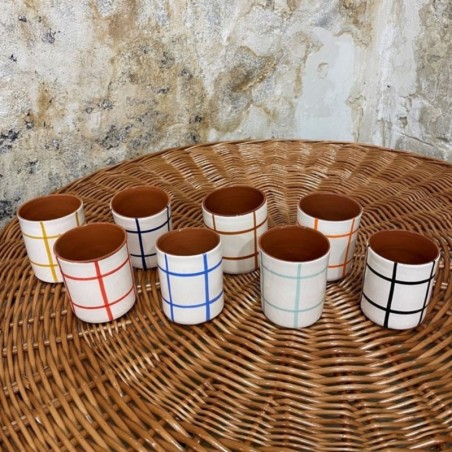 Tasse droite quadrillée